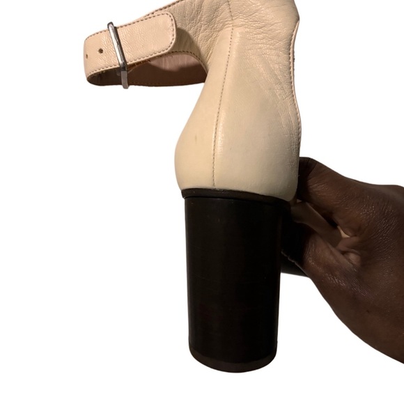 Cos white leather double knotted swing block heel size 6 USA practically new - Picture 4 of 10